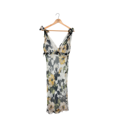 Sonia Fortuna floral print silk dress (L)
