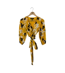 BCBG MAX AZRIA Floral Print Wrap Blouse (S)