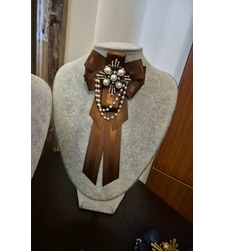 Brown Bow Brooch