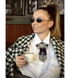 Black and White Bow Brooch