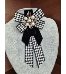 Black and White Velvet Brooch