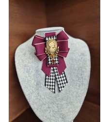 Burgundy Bow Brooch