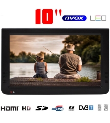 Портативен телевизор NVOX NX-10T, 10 инча, Вградена батерия, DVB-T2, USB