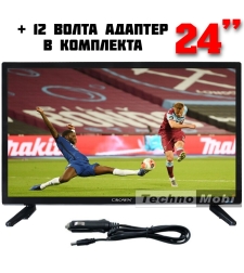 Телевизор Crown 24TF12VB, 12/220 волта, 24 инча