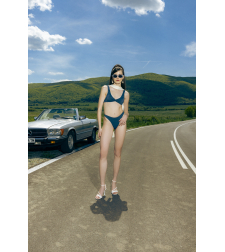 ''Capri Navy'' Thong Bottom