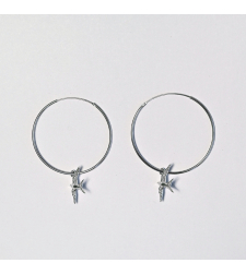 Sterling Silver Earrings with Swallow Bird