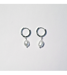 Sterling Silver 925 Earrings with White Pearls