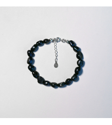 Black Freshwater Pearl Sterling Silver Bracelet