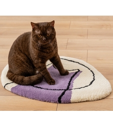 Ръчно изработено килимче за котки MODERN CAT-LILAC от новозеландска вълна