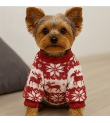 Коледен уютен пуловер за кучета