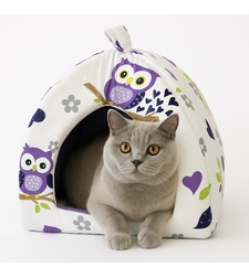 Уютна къща за котки - лилава