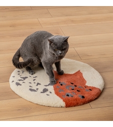 Ръчно изработено килимче за котки LEOPARD-TERRACOTTA от новозеландска вълна