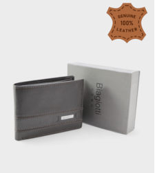 Mъжки портфейл в тъмно кафяв цвят от естествена кожа марка Biagiotti модел: LB7653-04