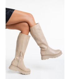 Дамски ботуши в бежов цвят модел: 2А-1503 beige