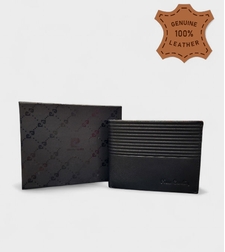 Mъжки портфейл портмоне от естествена кожа в черен цвят марка Pierre Cardin