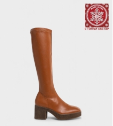 Дамски чизми с квадратен ток 2DB-2048 camel