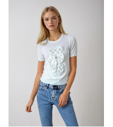 Embroidered Teddy Bear T-Shirt with Luxurious Details