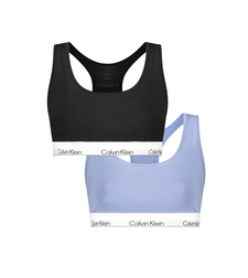 Calvin Klein Logo Bralette дамско бюстие 2 броя/опаковка  - M
