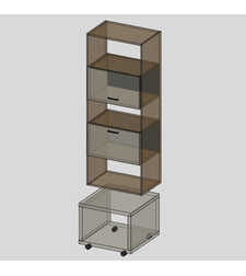 Модул „Горен и долен шкаф с подвижна маса“