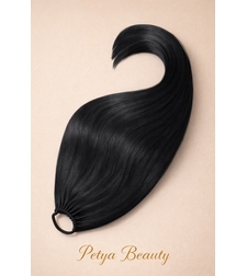 Опашка с ластик - Черно 65см (РЪЧНА изработка)