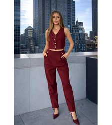 Capri Chic Bordo - Комплект топ/елек и панталон с капси