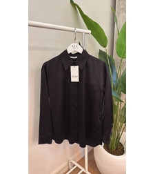 Midnight Satin Shirt Black - сатенена риза