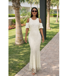 Oceana Backless – дълга плажна рокля ekru