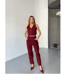 Capri Chic Bordo - Комплект топ/елек и панталон с капси
