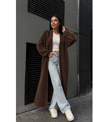 “ Soft Elegance “ brown - Дълга плетена жилетка