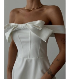 Eleganza – Елегантна рокля с панделка white