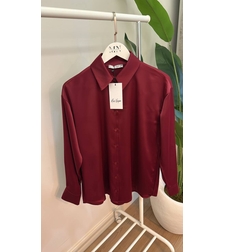 Midnight Satin Shirt Bordo- сатенена риза