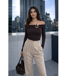 Mocha Off-Shoulder - Блуза