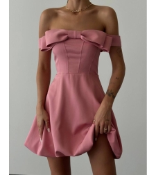 Eleganza – Елегантна рокля с панделка Pink