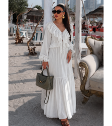 “Breeze Tie” white - Ефирна Рокля