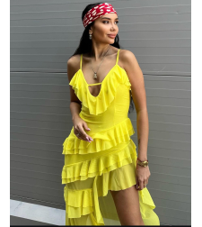 Асиметрична рокля „Лятна магия“ yellow