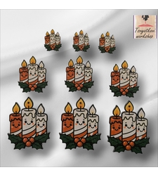 Цветна дървена фигурка – Свещички -10бр.