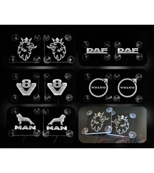 Двойни светещи LED табели с лого за предно стъкло