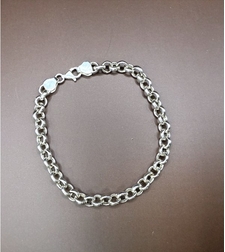 Сребърна гривна плетка 