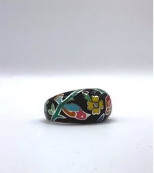 Пръстен с цветен емайл и циркони