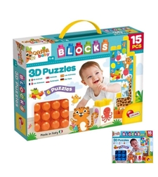 Lisciani Бебешки пъзел Carotina Baby 3D животни с конструктор