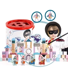Комплект пъзел и дървени блокчета Raya Toys Рицари
