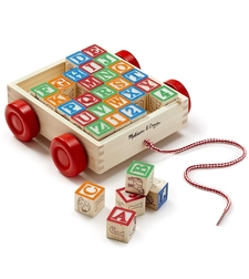 Дървено ремарке с кубчета Melissa and Doug ABC 11169
