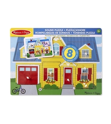 Дървен пъзел Melissa and Doug Къща със звуци 10734