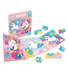 Магнитен пъзел 2 в 1 Raya Toys Еднорози в книжка, 2х20 ч.