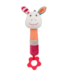 Плюшена играчка Babyono Писукаща с гризалка Франки 1617