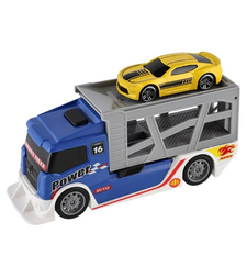 Детски камион автовоз Raya Toys Син с количка