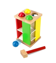 Дървена кула с топчета и чук Melissa and Doug 13559