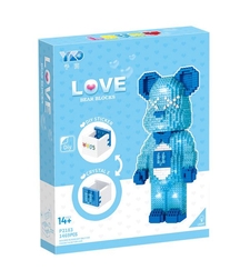Конструктор Raya Toys Мече Син, светещ, 1469 ч.