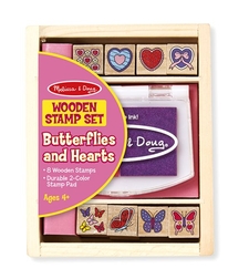 Дървени печати Melissa and Doug Сърчица и Пеперудки 12415