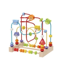 Дървена детска игра Монтесори Raya Toys Лабиринт с животни